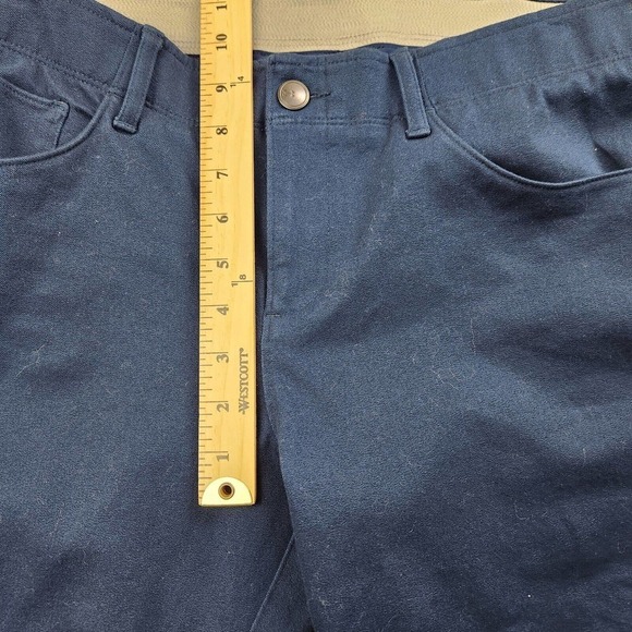 Womens Under Armour size 14 Navy Blue Fitted Flat Front Woven Chino Pants - Picture 7 of 10